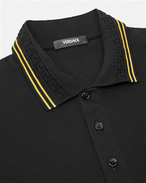 versace new men's short-sleeved business medusa silhouette polo|Medusa Polo Shirt Black .